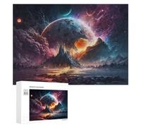 Teenagers Jigsaw Puzzles 300 PCS Distant Planet with Volcanic Eruption Puzzles for Adults Hands-on Game Hand Speed Race Educational Challenge 300 PCS