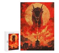 Teenagers Jigsaw Puzzles 300 PCS Dragon Over Cityscape Adult Jigsaw Relaxing Games Difficult Challenge Educational Challenge 300 PCS