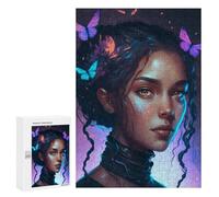 Teenagers Jigsaw Puzzles 300 PCS Enchanted Butterfly Portrait -2 Adult Jigsaw Relaxing Games Difficult Challenge Educational Challenge 300 PCS