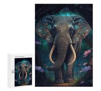 Teenagers Jigsaw Puzzles 300 PCS Enchanted Forest Elephant Puzzles for Adults Hands-on Game Hand Speed Race Educational Challenge 300 PCS