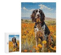 Teenagers Jigsaw Puzzles 300 PCS English Springer Spaniel Adult Jigsaw Puzzle Relaxing Games Wall Decoration Great Gift for Gaming 300 PCS