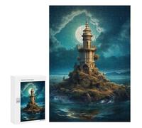 Teenagers Jigsaw Puzzles 300 PCS Fantasy Lighthouse Jigsaw for Adults Relaxing Games Hand Speed Race Challenging To Complete 300 PCS