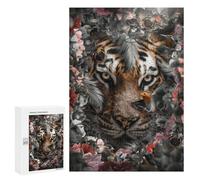 Teenagers Jigsaw Puzzles 300 PCS Flowered Tiger Jigsaw for Adults Relaxing Games Hand Speed Race Challenging To Complete 300 PCS