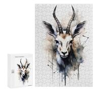 Teenagers Jigsaw Puzzles 300 PCS Gazelle Beauty Black Ink Adult Jigsaw Relaxing Games Difficult Challenge Educational Challenge 300 PCS