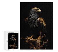 Teenagers Jigsaw Puzzles 300 PCS Gold Dark Eagle Adult Jigsaw Relaxing Games Difficult Challenge Educational Challenge 300 PCS