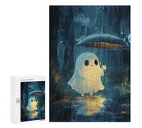 Teenagers Jigsaw Puzzles 300 PCS Halloween Ghost in The Rain Adult Jigsaw Relaxing Games Difficult Challenge Educational Challenge 300 PCS