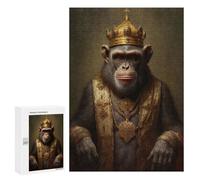 Teenagers Jigsaw Puzzles 300 PCS King Chimpanzee Jigsaw for Adults Relaxing Games Hand Speed Race Challenging To Complete 300 PCS