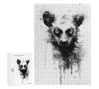 Teenagers Jigsaw Puzzles 300 PCS Lemur Beauty Black Ink Adult Jigsaw Relaxing Games Difficult Challenge Educational Challenge 300 PCS