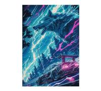 Teenagers Jigsaw Puzzles 300 PCS Lightning Super Car Wolf Puzzle for Adults DIY Toys Difficult Challenge Gifts for Friends And Family 300 PCS