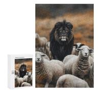 Teenagers Jigsaw Puzzles 300 PCS Lion Black Sheep Fantasy Jigsaw for Adults Relaxing Games Hand Speed Race Challenging To Complete 300 PCS