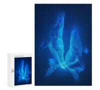 Teenagers Jigsaw Puzzles 300 PCS Luminous Leviathans Puzzles for Adults Family Game Perfect Decoration Challenging To Complete 300 PCS