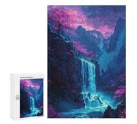 Teenagers Jigsaw Puzzles 300 PCS Magical Mountain Waterfall Jigsaw for Adults Relaxing Games Hand Speed Race Challenging To Complete 300 PCS