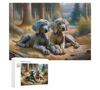Teenagers Jigsaw Puzzles 300 PCS Painted Puppies in Forest Puzzles for Adults Hands-on Game Hand Speed Race Educational Challenge 300 PCS