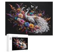 Teenagers Jigsaw Puzzles 300 PCS Peacock Floral Fantasy Puzzles for Adults Hands-on Game Hand Speed Race Educational Challenge 300 PCS
