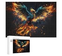 Teenagers Jigsaw Puzzles 300 PCS Phoenix Rising Fiery Fantasy Art Puzzles for Adults Hands-on Game Hand Speed Race Educational Challenge 300 PCS