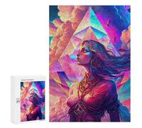 Teenagers Jigsaw Puzzles 300 PCS Rainbow Geometry Goddess 2 Adult Jigsaw Relaxing Games Difficult Challenge Educational Challenge 300 PCS