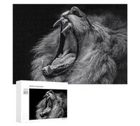 Teenagers Jigsaw Puzzles 300 PCS Roaring Lion Close-Up Puzzles for Adults Hands-on Game Hand Speed Race Educational Challenge 300 PCS