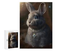Teenagers Jigsaw Puzzles 300 PCS Royal Bunny Necklace Jigsaw for Adults Relaxing Games Hand Speed Race Challenging To Complete 300 PCS