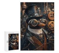 Teenagers Jigsaw Puzzles 300 PCS Steampunk Animal Penguin Jigsaw for Adults Relaxing Games Hand Speed Race Challenging To Complete 300 PCS