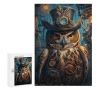 Teenagers Jigsaw Puzzles 300 PCS Steampunk Owl Animal Adult Jigsaw Relaxing Games Difficult Challenge Educational Challenge 300 PCS