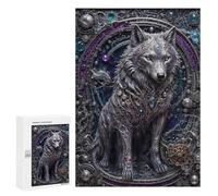 Teenagers Jigsaw Puzzles 300 PCS Steampunk White Wolf Adult Jigsaw Relaxing Games Difficult Challenge Educational Challenge 300 PCS