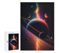 Teenagers Jigsaw Puzzles 300 PCS Stellar Fantasia Neon Adult Jigsaw Relaxing Games Difficult Challenge Educational Challenge 300 PCS