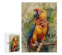 Teenagers Jigsaw Puzzles 300 PCS Vibrant Scarlet Macaw Jigsaw for Adults Relaxing Games Hand Speed Race Challenging To Complete 300 PCS