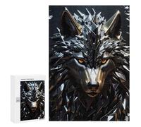 Teenagers Jigsaw Puzzles 300 PCS Wolf Metallic Silver Jigsaw for Adults Relaxing Games Hand Speed Race Challenging To Complete 300 PCS