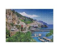 Teenagers Jigsaw Puzzles 38x26cm/1000pcs Amalfi Coast Italy's Coastal Gem Puzzles for Adults Hands-on Game Hand Speed Race Educational Challenge 38x26cm/1000pcs