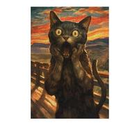 Teenagers Jigsaw Puzzles 38x26cm/1000pcs Cat Scream Jigsaw for Adults Brain Teaser Game But Fun And Humorous Birthday Present, Gifts, 38x26cm/1000pcs