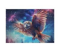 Teenagers Jigsaw Puzzles 38x26cm/1000pcs Galactic Owl Flight Puzzles for Adults Hands-on Game Hand Speed Race Educational Challenge 38x26cm/1000pcs