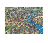 Teenagers Jigsaw Puzzles 38x26cm/1000pcs London A Vibrant Cityscape Map Puzzles for Adults Hands-on Game Hand Speed Race Educational Challenge 38x26cm/1000pcs