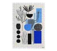 Teenagers Jigsaw Puzzles 38x26cm/1000pcs Modern Blue & Black Abstract Botanical Art - Minimal Decor Puzzles for Adults Brain Teaser Game Staycation Kill Time Educational Challenge 38x26cm/1000pcs