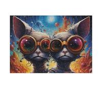 Teenagers Jigsaw Puzzles 38x26cm/1000pcs Steampunk Rat in A Cosmic Storm Puzzles for Adults Hands-on Game Hand Speed Race Educational Challenge 38x26cm/1000pcs