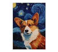 Teenagers Jigsaw Puzzles 38x26cm/1000pcs Welsh Corgi Starry Night Jigsaw for Adults Brain Teaser Game But Fun And Humorous Birthday Present, Gifts, 38x26cm/1000pcs