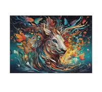 Teenagers Jigsaw Puzzles 38x26cm/1000pcs Whimsical Lion with Butterflies Puzzles for Adults Hands-on Game Hand Speed Race Educational Challenge 38x26cm/1000pcs