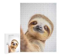 Teenagers Jigsaw Puzzles 500 PCS Adorable Sloth Taking Selfie - Fun Wall Decor Adult Jigsaw Relaxing Games Difficult Challenge Educational Challenge 500 PCS