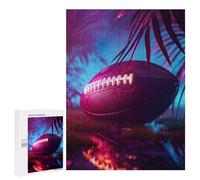 Teenagers Jigsaw Puzzles 500 PCS American Rugby Sport Neon Jigsaw for Adults Relaxing Games Hand Speed Race Challenging To Complete 500 PCS