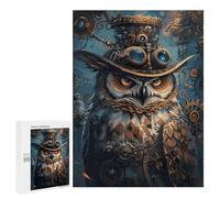 Teenagers Jigsaw Puzzles 500 PCS Animal Steampunk Owl Adult Jigsaw Relaxing Games Difficult Challenge Educational Challenge 500 PCS