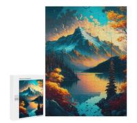 Teenagers Jigsaw Puzzles 500 PCS Autumnal Lake Reflections Puzzles for Adults Hands-on Game Hand Speed Race Educational Challenge 500 PCS