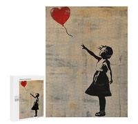 Teenagers Jigsaw Puzzles 500 PCS Banksy Girl Red Balloon Adult Jigsaw Relaxing Games Difficult Challenge Educational Challenge 500 PCS