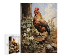 Teenagers Jigsaw Puzzles 500 PCS Chicken Rooster Farm Adult Jigsaw Relaxing Games Difficult Challenge Educational Challenge 500 PCS