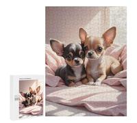 Teenagers Jigsaw Puzzles 500 PCS Chihuahua Puppies Adult Jigsaw Relaxing Games Difficult Challenge Educational Challenge 500 PCS
