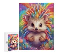 Teenagers Jigsaw Puzzles 500 PCS Colorful Cute Hedgehog Jigsaw for Adults Relaxing Games Hand Speed Race Challenging To Complete 500 PCS
