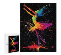 Teenagers Jigsaw Puzzles 500 PCS Colorful Dance Silhouette Jigsaw for Adults Relaxing Games Hand Speed Race Challenging To Complete 500 PCS