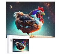 Teenagers Jigsaw Puzzles 500 PCS Cosmic Chicken in Space-1 Puzzles for Adults Hands-on Game Hand Speed Race Educational Challenge 500 PCS