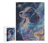 Teenagers Jigsaw Puzzles 500 PCS Cosmic Dreaming Dachshund Doxie Adult Jigsaw Relaxing Games Difficult Challenge Educational Challenge 500 PCS