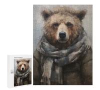 Teenagers Jigsaw Puzzles 500 PCS Cuddly Brown Bear Puzzles for Adults Family Game Perfect Decoration Challenging To Complete 500 PCS