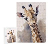 Teenagers Jigsaw Puzzles 500 PCS Cute Baby Giraffe Painting Puzzles for Adults Family Game Perfect Decoration Challenging To Complete 500 PCS