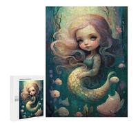 Teenagers Jigsaw Puzzles 500 PCS Cute Mermaid Adult Jigsaw Relaxing Games Difficult Challenge Educational Challenge 500 PCS